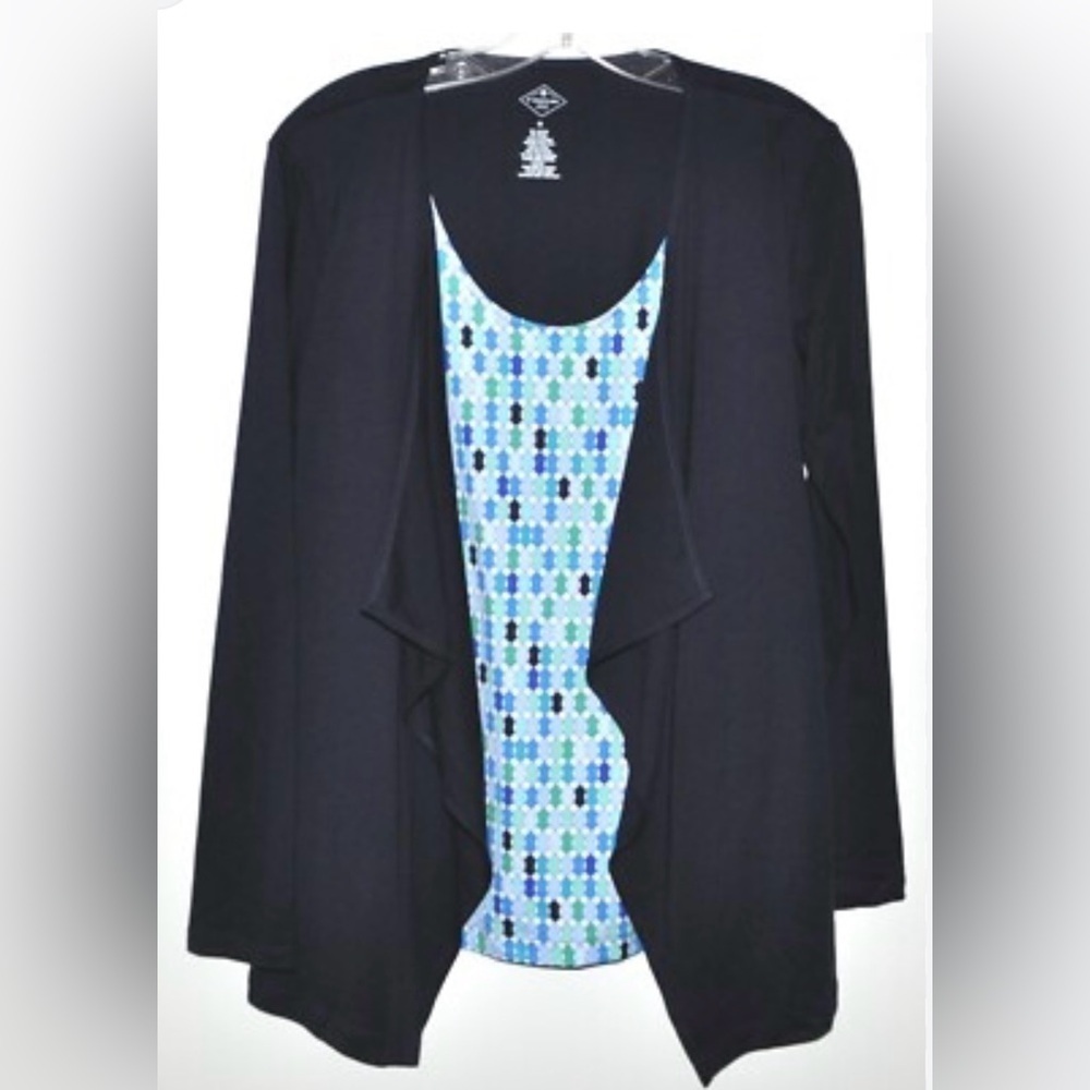 ST. JOHN’S BAY pullover long sleeve cardigan w/ tank top one piece office size L